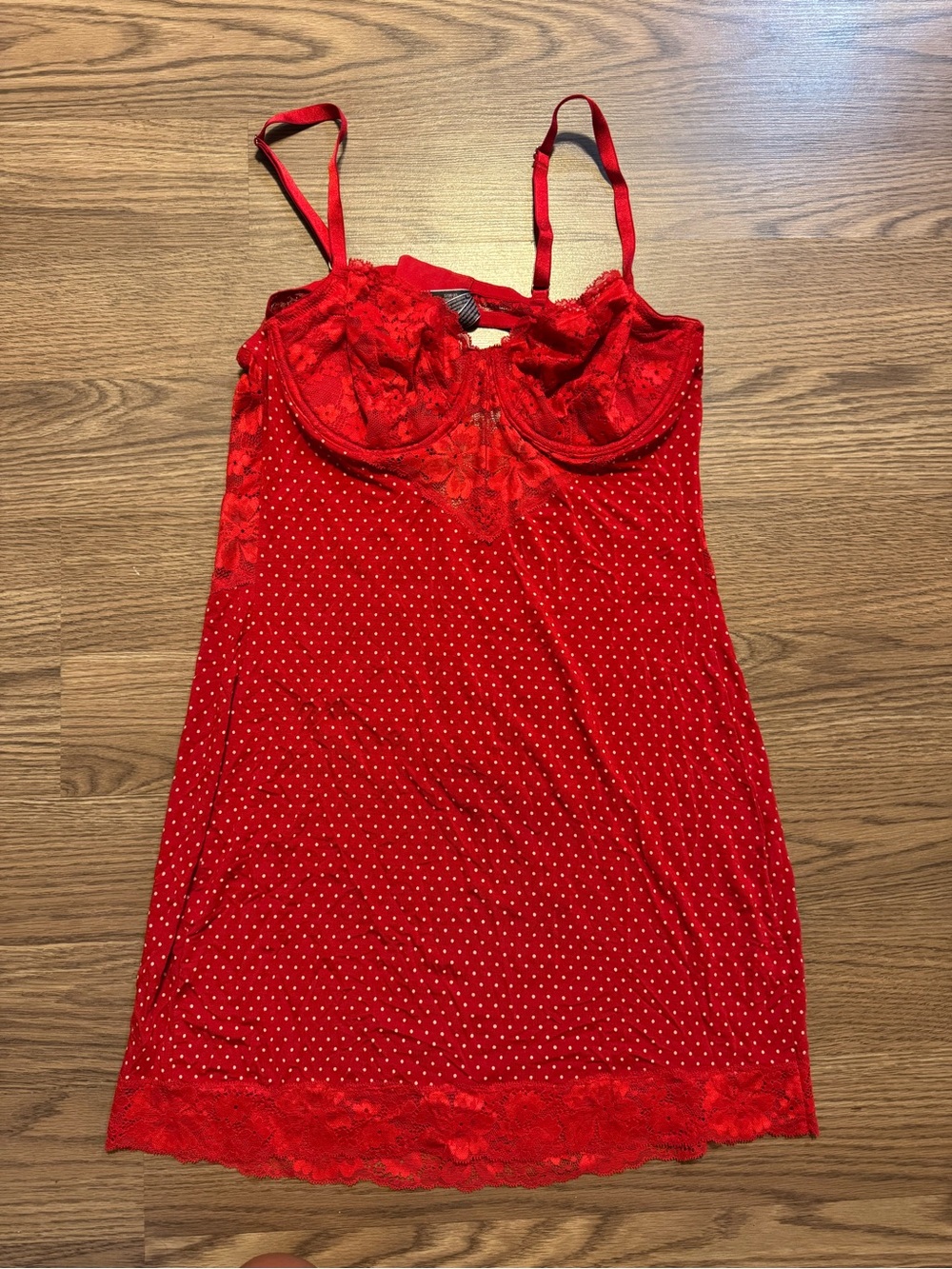 Victoria's Secret Red Lace & Dot Chemise